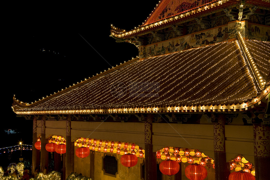 中华新年  光明灯月球文化佛教徒庆典灯笼传统精神信仰建筑学崇拜图片