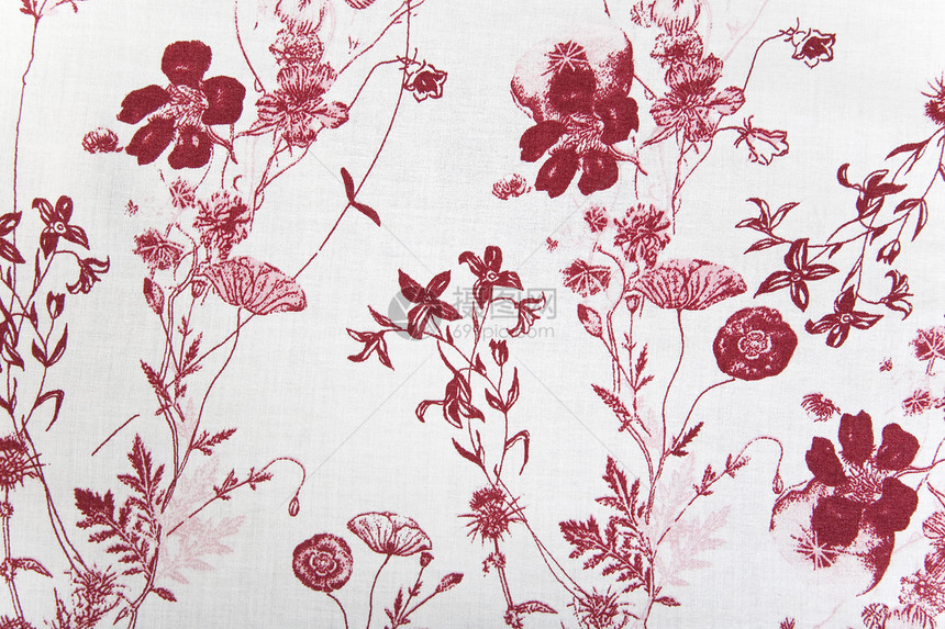 花织布纹理服装花朵织物纺织品墙纸红色棉布装饰品工艺装饰图片