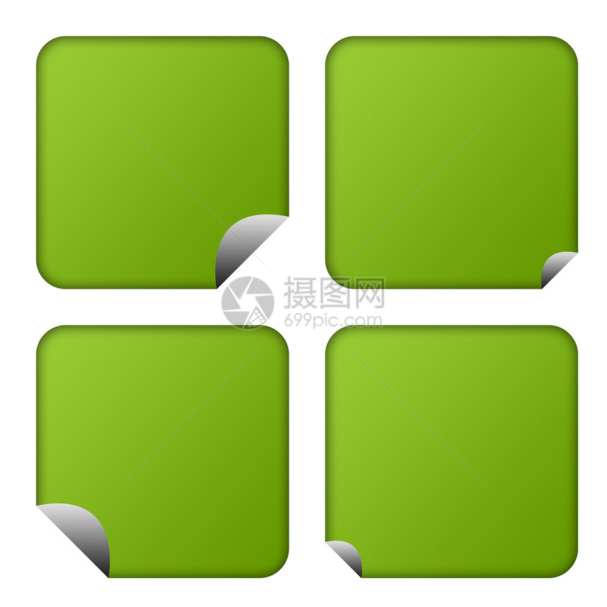 绿色生态按钮或标签图片