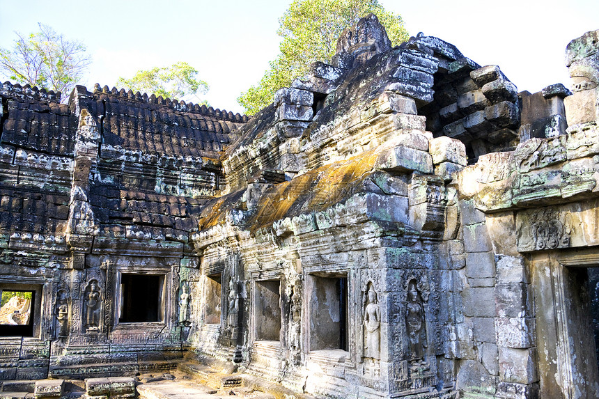 柬埔寨寺庙帝国世界纪念碑遗产收获建筑学宽慰地标雕塑宗教图片