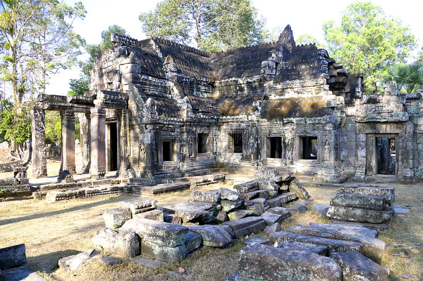 柬埔寨寺庙王国地标考古学文化旅行历史纪念碑雕塑建筑学雕刻图片