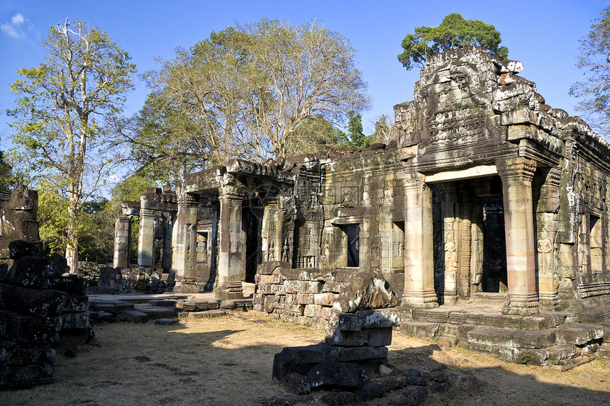 柬埔寨寺庙雕塑建筑物帝国旅行建筑世界崇拜雕像考古学宗教图片