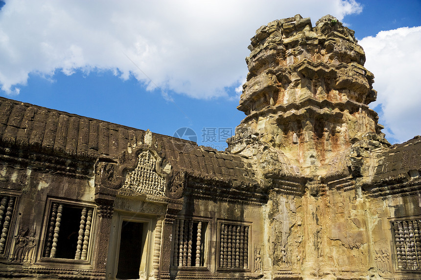 柬埔寨吴哥瓦宗教王国考古学高棉语历史建筑佛教徒雕像收获世界图片