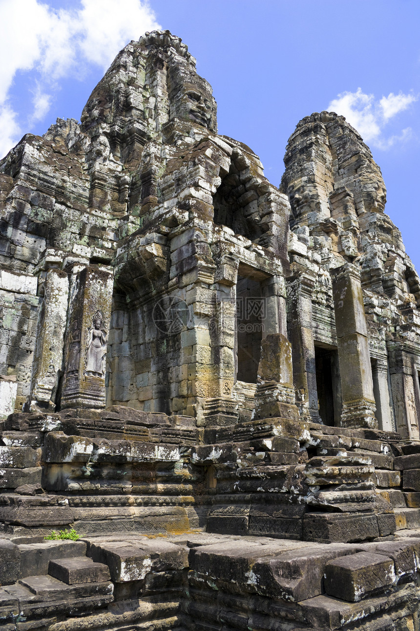 柬埔寨吴哥托姆宗教收获考古学宽慰佛教徒雕刻建筑物寺庙崇拜废墟图片