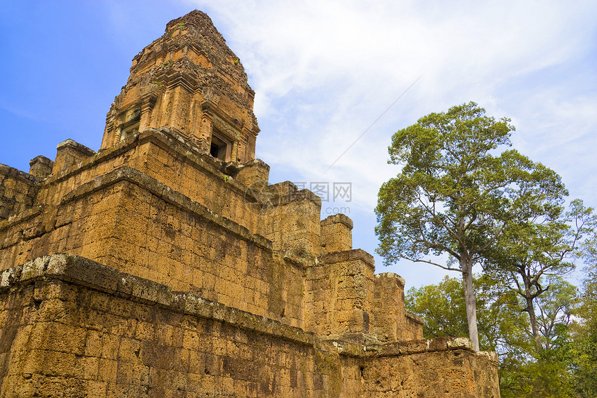 柬埔寨寺庙遗产王国建筑学世界废墟红土建筑建筑物收获历史图片