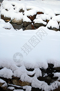 下雪的石头花纹背景图片