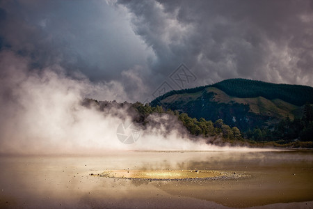 WaioTapu 罗托鲁阿火山区蒸汽旅行仙境水景高清图片