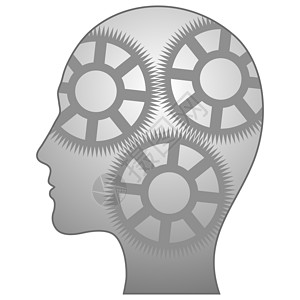 脑意识知识男人创造力齿轮矢量思考头脑天才背景图片