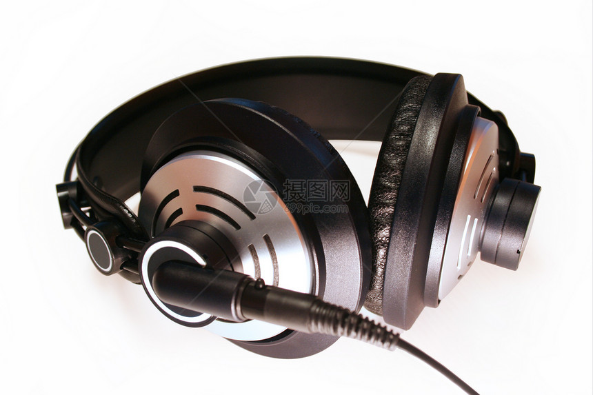 耳机音乐收音机金属体积技术扬声器打碟机监视器白色学习图片