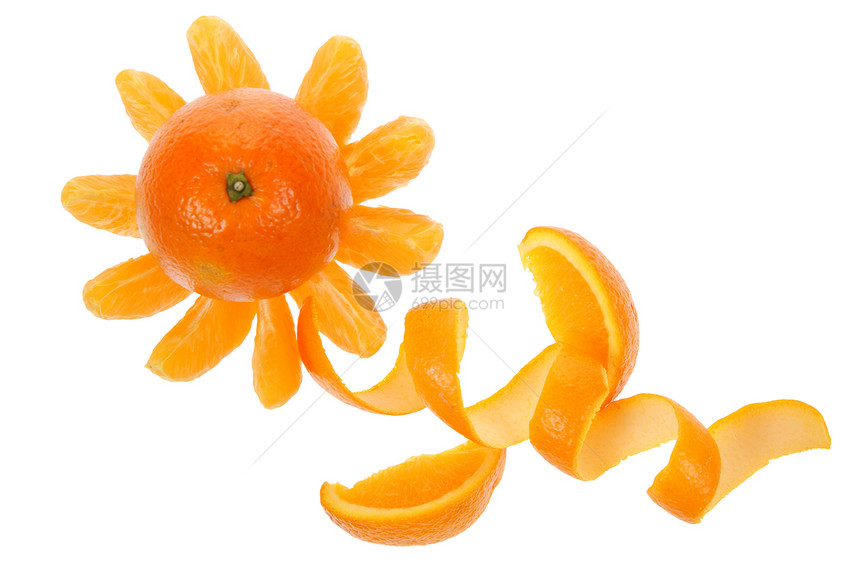 橙色橙子包围食物螺旋粒子图片