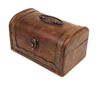 古老生锈木箱木头风格白色乡村闩锁古董家具金属盒子装饰背景图片
