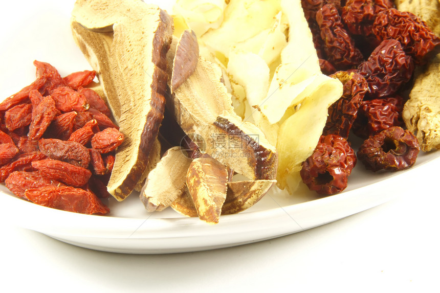 中华传统草药混合物药水健康肉汤活力愈合药品补品红色康复图片