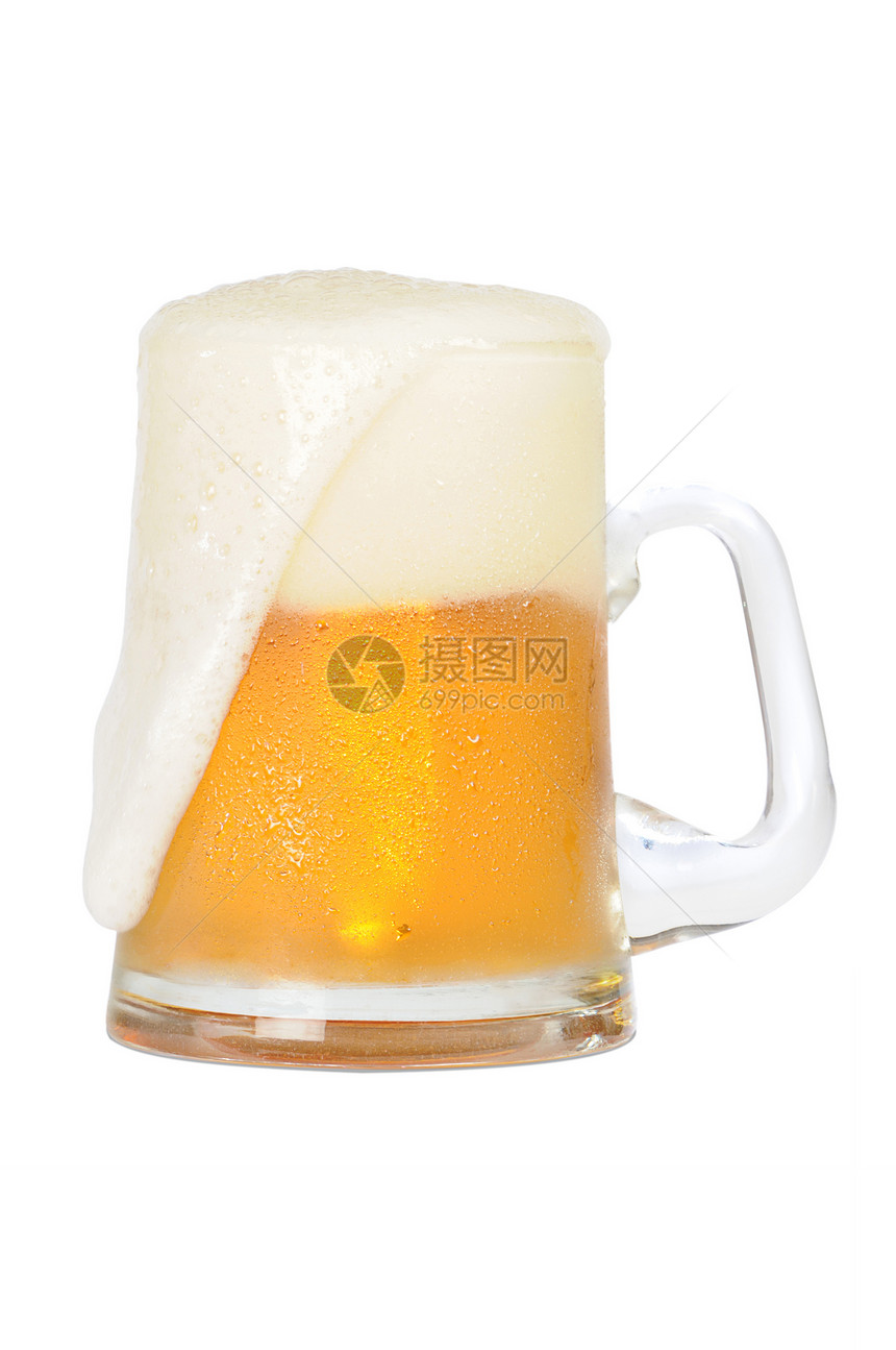 冷啤酒杯玻璃剪裁酒吧泡沫白色宏观酒精液体金子气泡图片
