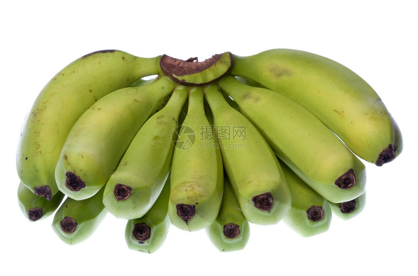 孤立的绿色香蕉热带市场团体宏观食物营养植物甜点饮食零食图片