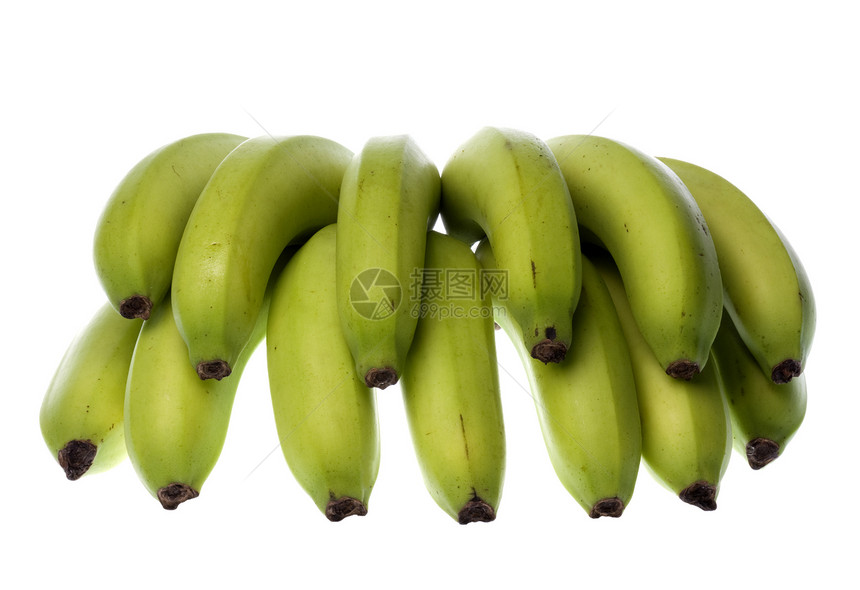 孤立的绿色香蕉零食食物水果甜点市场植物宏观热带饮食小吃图片
