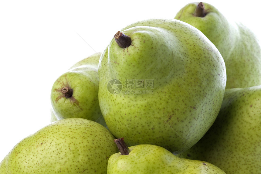 孤立的绿梨食物小吃营养甜点饮食农业季节性水果生产图片
