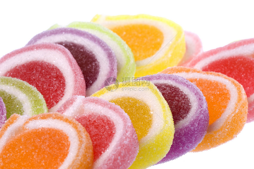 色彩多彩的果冻甜甜粉色款待果味孩子们水果柠檬豆子食物橙子宏观图片