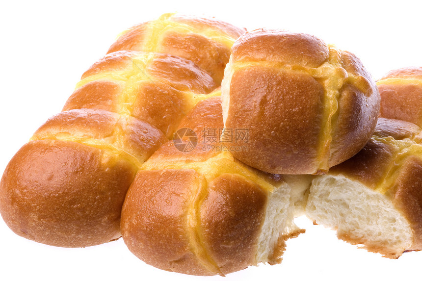 孤立的土豆面包硬皮饮食小吃面粉早餐宏观面包师白色棕色粮食图片