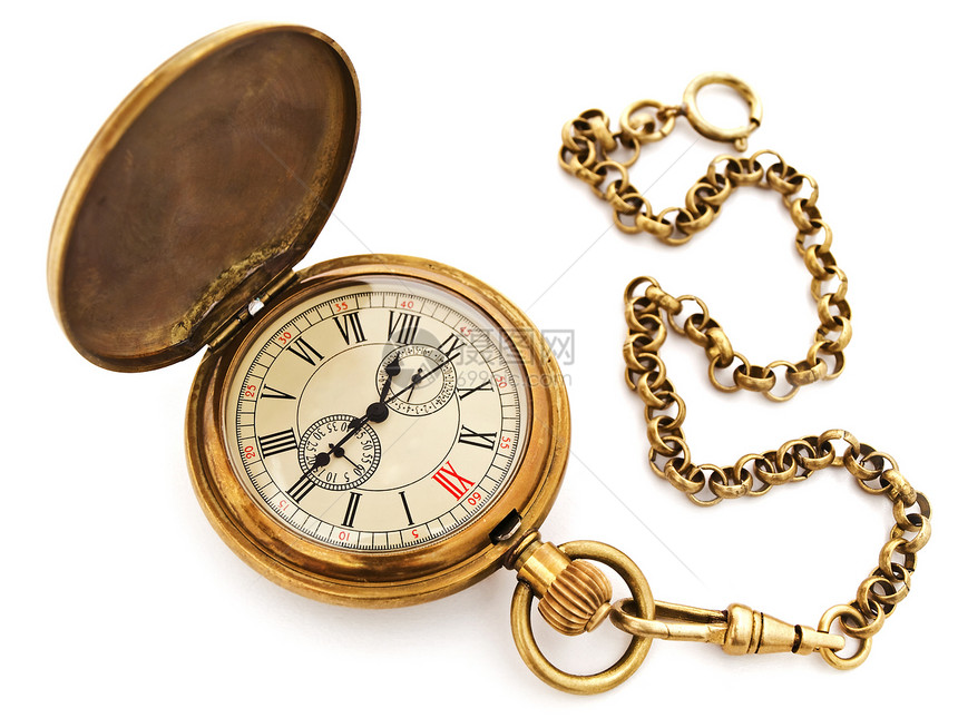 古老的时钟古董金属口袋钟表机械时间青铜历史手表小时图片