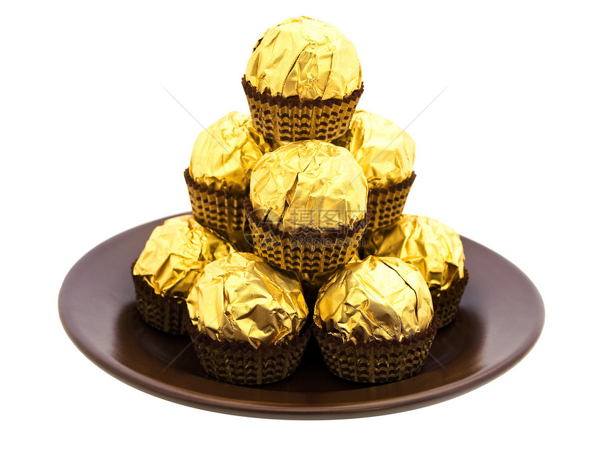 凝结糖果食物金子飞碟东西松露甜品图片