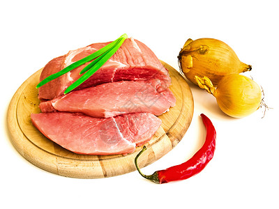 肉类和蔬菜胡椒鱼片辣椒洋葱猪肉腰部营养食物牛扒倾斜背景图片