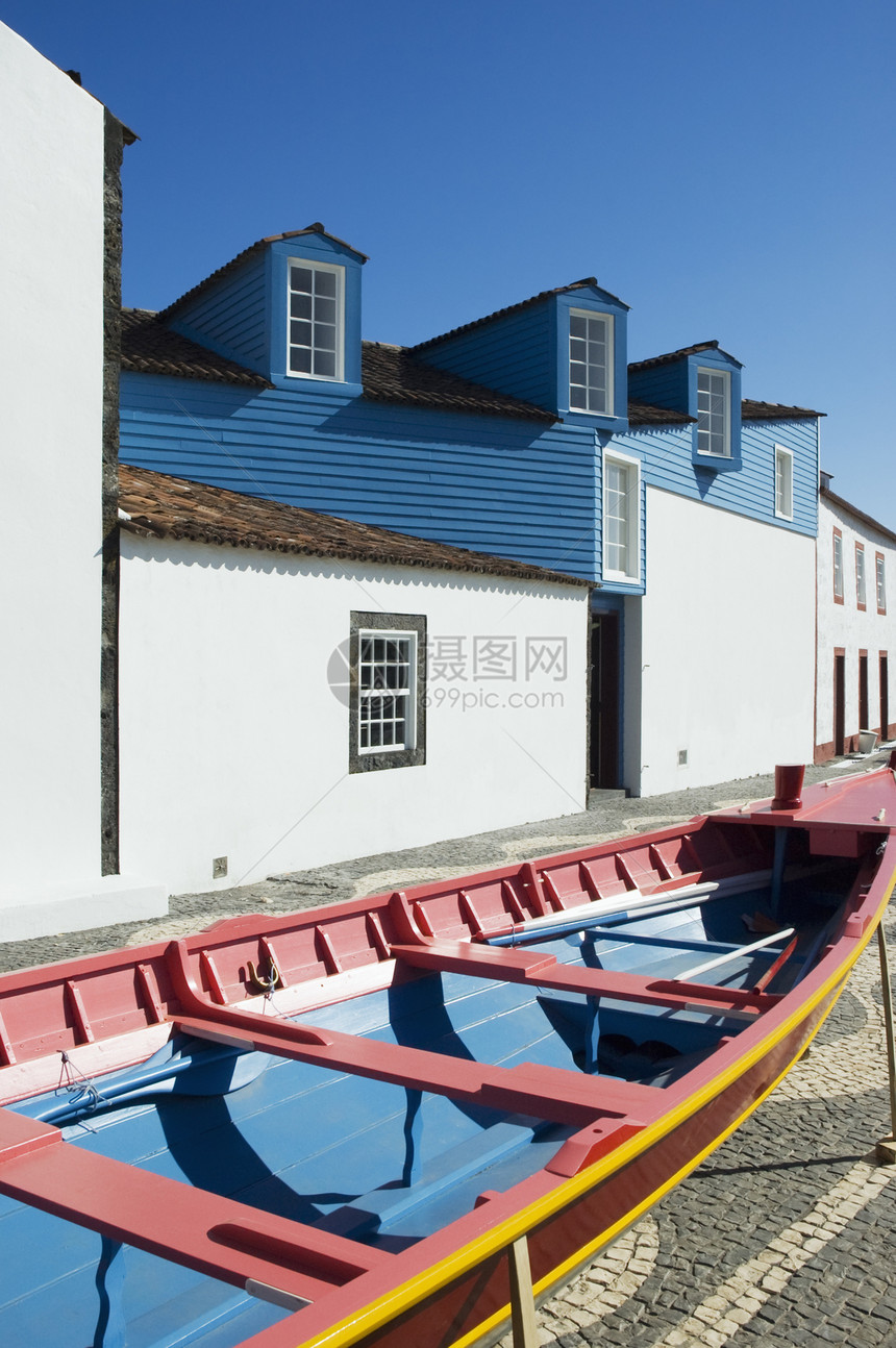 亚速尔州皮科岛鲸鱼博物馆街道窗户阁楼旅行旅游假期建筑蓝色捕鲸图片