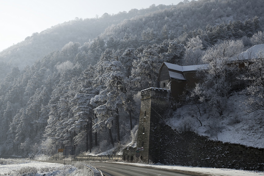冬季风景天空旅行植被灌木植物山脉树木城堡场地建筑学图片