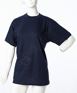 蓝色T恤衫棉布衣服纺织品成人收藏健身衬衫商品运动女性背景图片