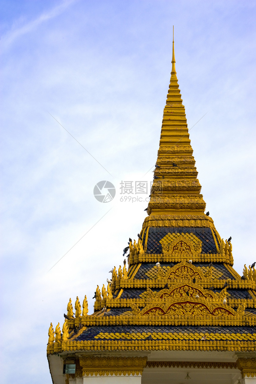 柬埔寨皇家宫大厦的外墙建筑国王天篷文化建筑物建筑学屋顶王国历史宗教图片