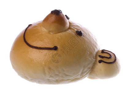 米奇形状鼠标形状面包包宏观孤立小麦棕色米奇食物糕点面包小吃午餐馒头烘烤背景