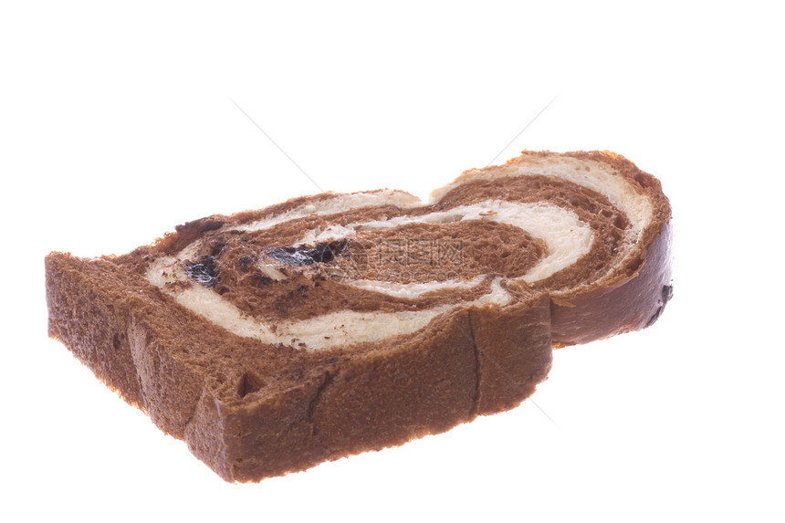 巧克力面包切片隔离脆皮面粉营养燕麦白色食物早餐午餐烘烤饮食图片