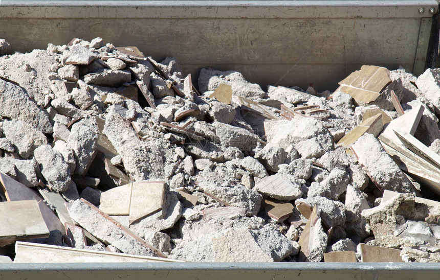 拆除性废物废弃物碎片材料灰色回收瓷砖建造砂浆图片