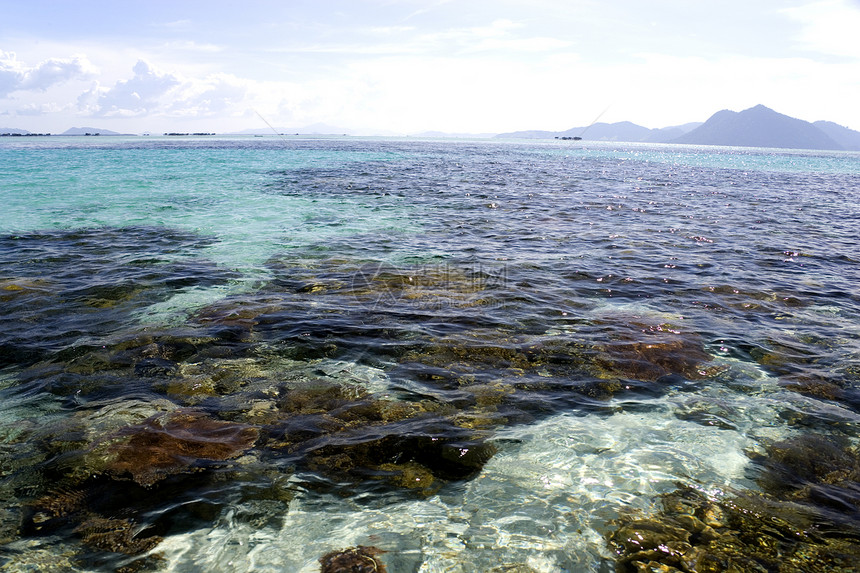 珊瑚海热带波浪情调天堂天空海浪异国风景天气假期图片