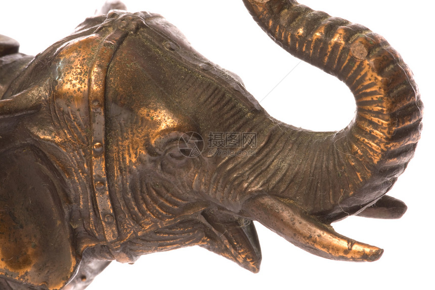 古老大象光灯雕刻树干铜器工艺雕像金属打火机动物宏观材料图片
