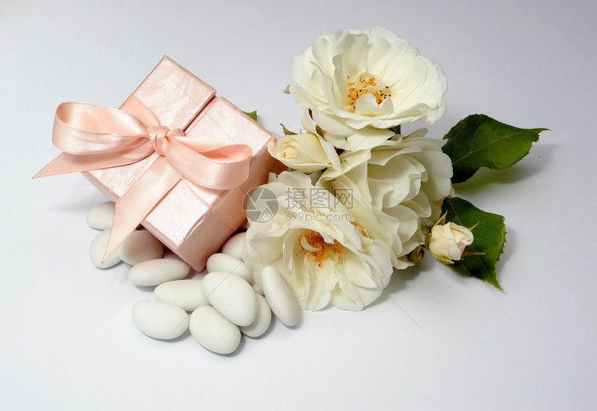 婚礼3庆典玫瑰蛋糕礼物花朵爱心白色仪式丝带粉色图片