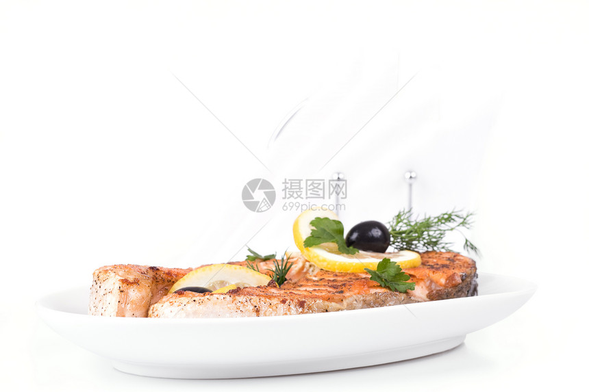 开胃灰色沙门鱼餐厅商业饮食柠檬用餐低脂肪烹饪家庭香菜蔬菜图片