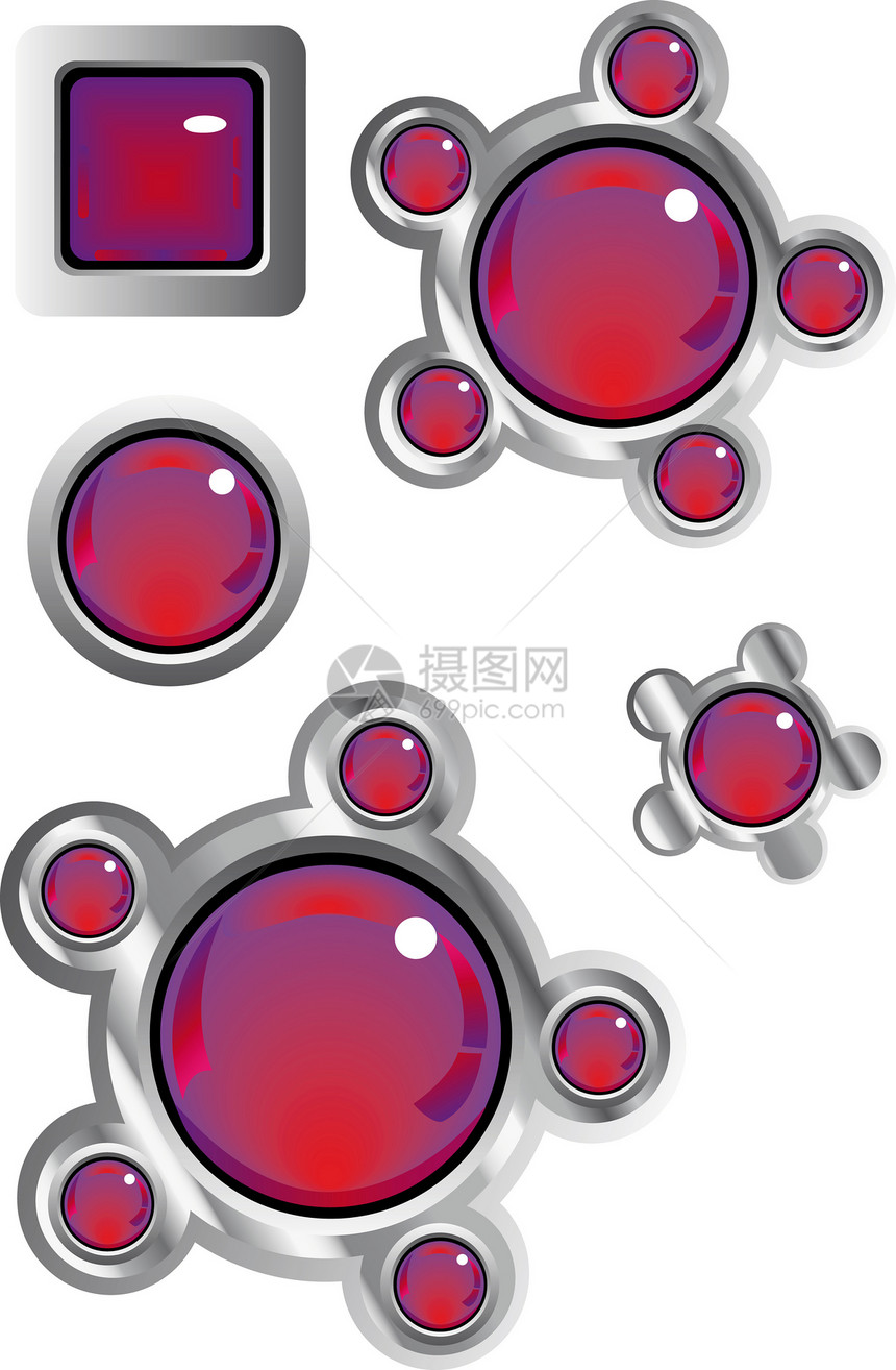 花哨网络按钮收藏紫色金属正方形插图红色互联网灰色圆圈玻璃网站图片