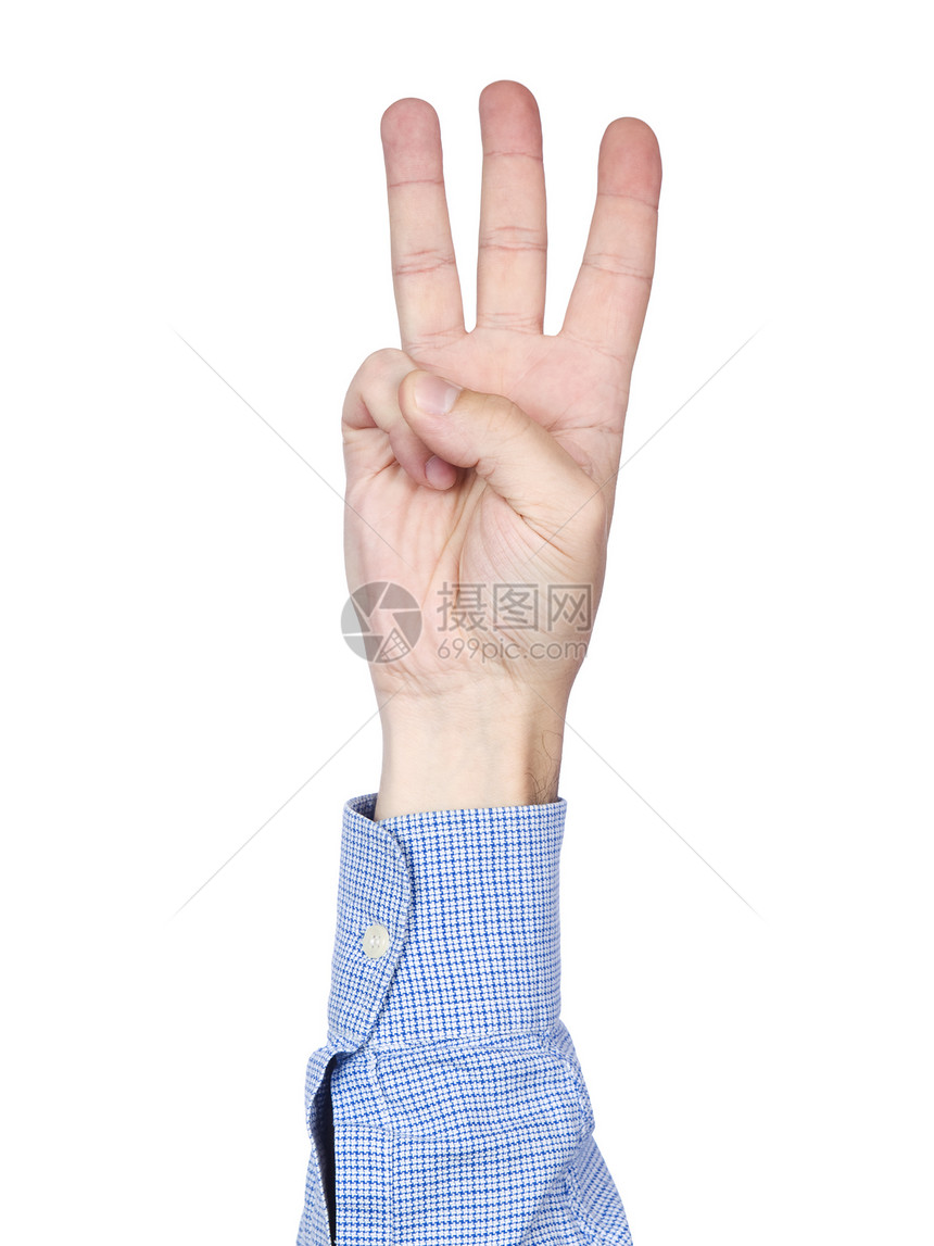 第3号手势衬衫手指白色男人男性棕榈数字手臂图片