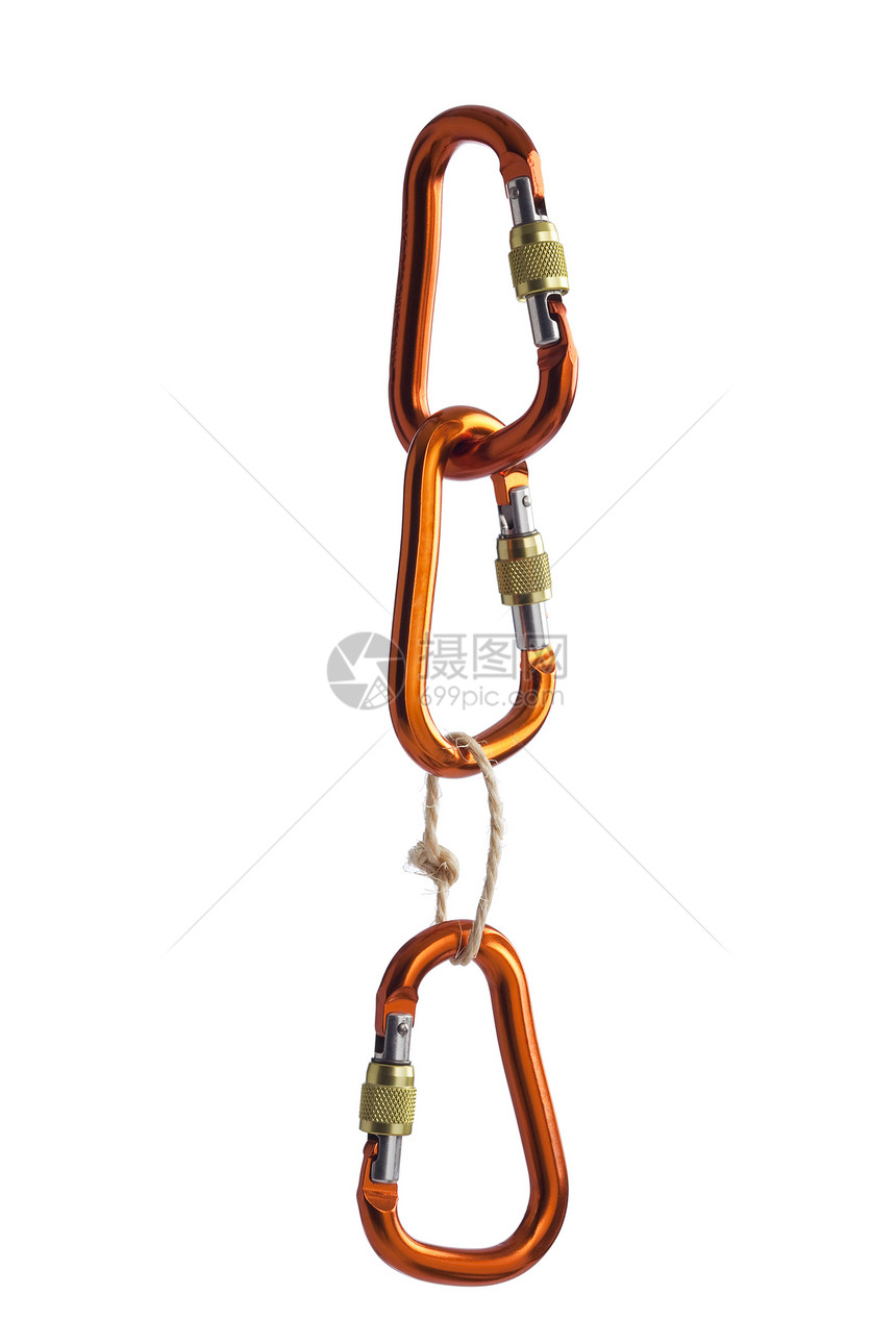 最弱链接密封安全绿色领带绳索橙子登山剪辑齿轮危险图片