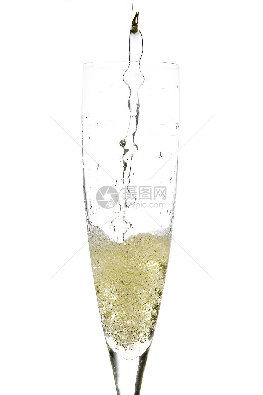 香槟玻璃庆祝会酒精长笛庆典奢华宏观饮料泡沫气泡静脉生日图片