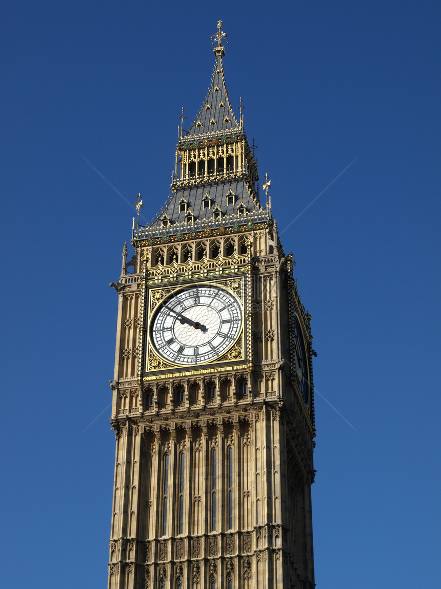 Big Ben 伦敦地标天空蓝色议会钟声手表建筑建筑学图片