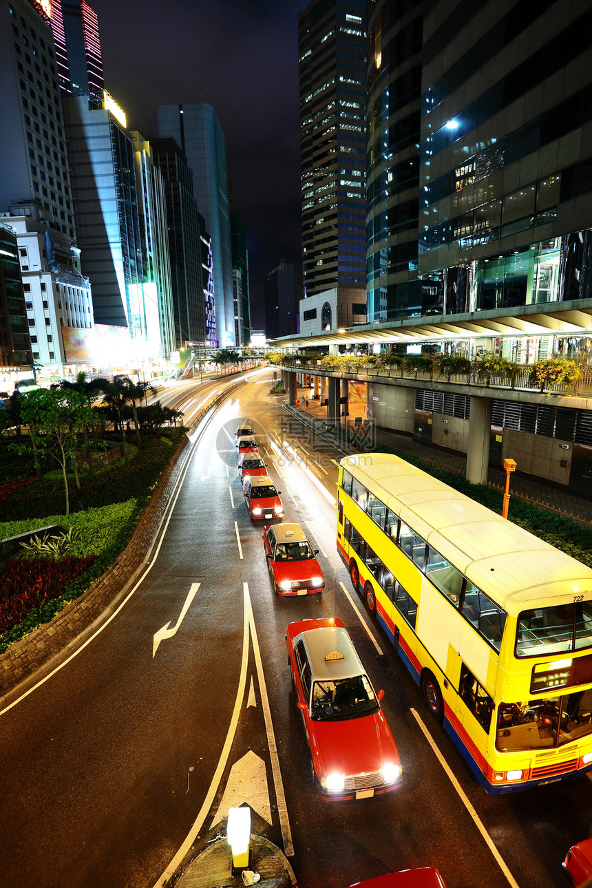 香港的出租车和公共汽车图片
