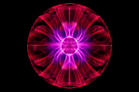 闪电球插图射线圆形线条电路粉色红色样本黑色背景图片