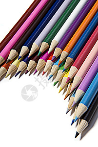 一套彩色铅笔亮度粉色木头教育绿色红色孩子们清晰度喜悦绘画背景图片
