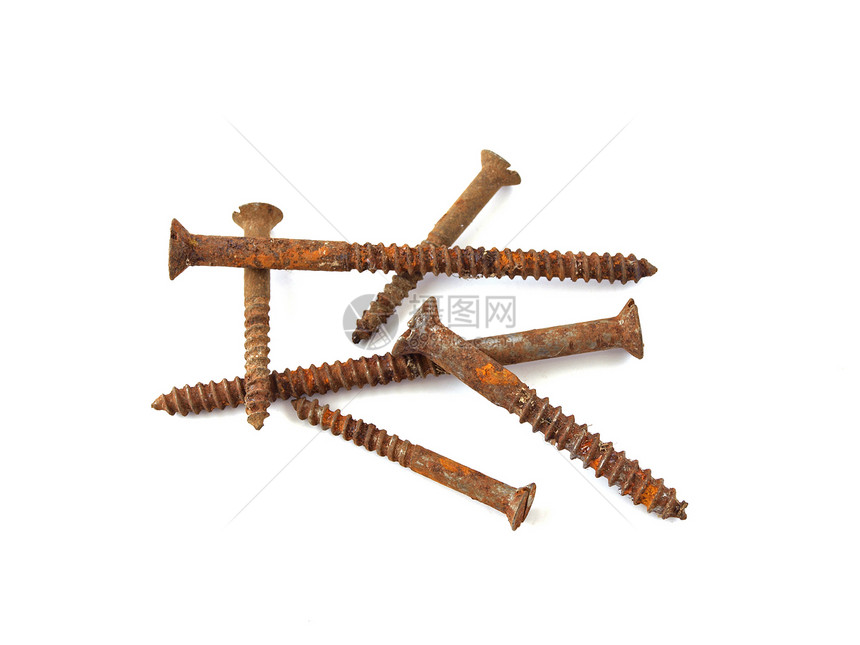 脏螺丝工具腐烂螺纹坚果木工棕色螺栓老化静物图片