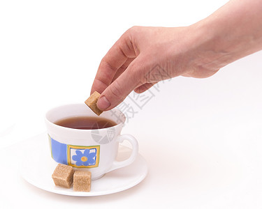 上午茶茶陶瓷芦糖飞碟早餐杯子制品白色黏土黑色背景图片