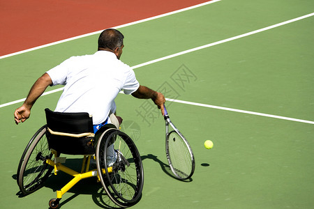 残疾人轮椅网球主席男性训练冠军挑战游戏火柴竞争竞争者国际锦标赛男人背景图片