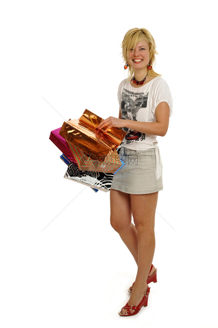 快乐的购物妇女顾客脚跟商业销售量白色店铺配件女孩购物者成人图片