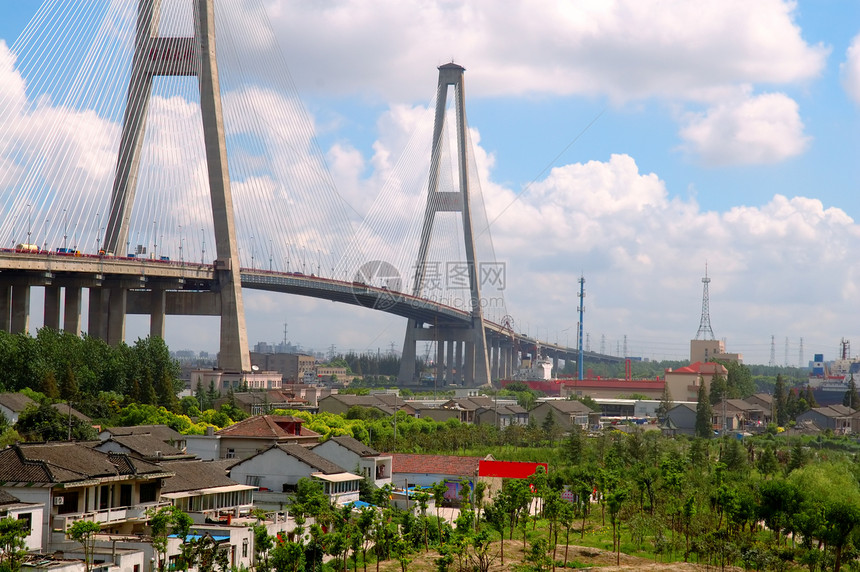Xupu桥 上海房子天际住宅城市运输建筑通道两极风景市中心图片