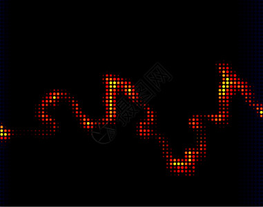红色波浪线点对点背景燃烧红色黄色斑点条纹波浪黑色插画